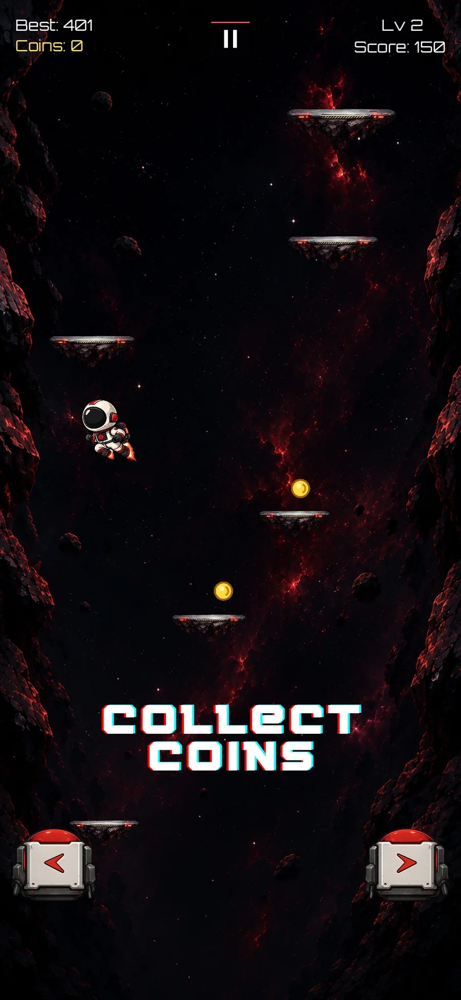 Void Hop screenshot showing collectible coins